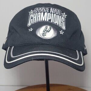 Nike 2003 NBA Champions San Antonio Spurs Mens Black and Silver Adjustable Cap
